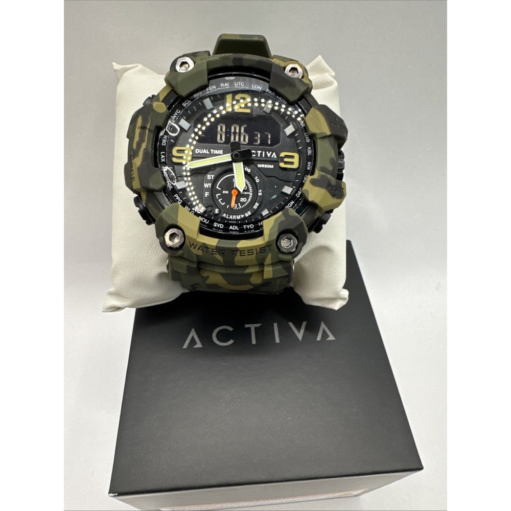 Activa X Invicta BlackOps Digital Mens Watch 56mm Camouflage Green (ACW1637-004)